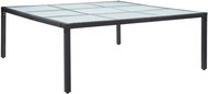 Garden Dining Table Black 200 x 200 x 74cm Polyrattan - Garden Table
