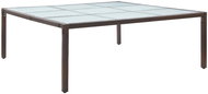 Garden Dining Table Brown 200 x 200 x 74cm Polyratan - Garden Table