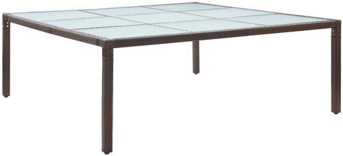 Garden Dining Table Brown 200 x 200 x 74cm Polyratan - Garden Table - Main image