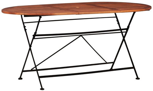 Garden Table 160 x 85 x 74cm Solid Acacia Wood Oval - Garden Table - Main image