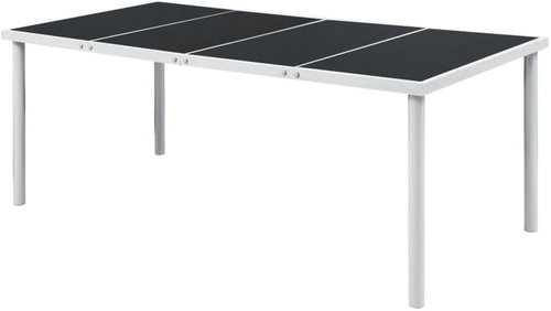 Garden Table 190 x 90 x 74cm Black Steel - Garden Table - Main image
