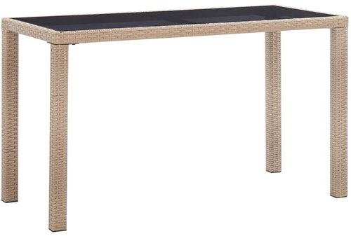 Garden Table Beige 123 x 60 x 74cm Polyrattan - Garden Table - Main image