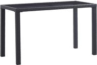Garden Table Black 123 x 60 x 74cm Polyratan - Garden Table