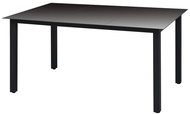 Garden Table Black 150 x 90 x 74cm Aluminium and Glass - Garden Table