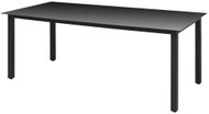 Garden Table Black 190 x 90 x 74cm Aluminium and Glass - Garden Table