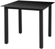 Garden Table Black 80 x 80 x 74cm Aluminium and Glass - Garden Table