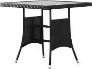 Záhradný stôl čierny 80 × 80 × 74 cm polyratan - Záhradný stôl