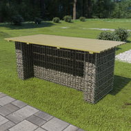 Garden table with steel gabion 180 x 90 x 74 cm pine - Garden Table