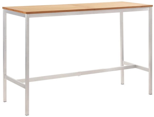 Bar table 160 x 60 x 105 cm solid teak and stainless steel - Garden Table - Main image