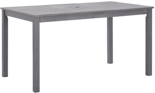 Garden Table Grey 140 x 80 x 74cm Solid Acacia Wood - Garden Table - Main image