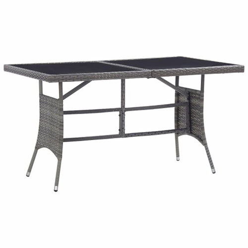 Garden Table Grey 140 x 84 x 74cm Polyrattan - Garden Table - Main image