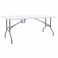 Folding garden table white 180 x 72 x 72 cm HDPE - Garden Table