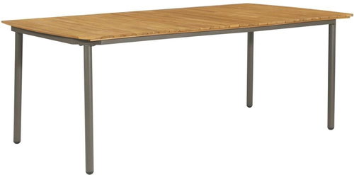 Garden Table 200 x 100 x 72cm Solid Acacia Wood and Steel - Garden Table - Main image