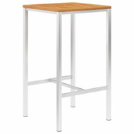 Bar table 60 x 60 x 105 cm solid acacia and stainless steel - Garden Table