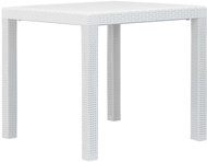 Garden table white 79 x 79 x 72 cm plastic rattan look - Garden Table