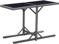 Garden table black 110 x 53 x 72 cm glass and polyrattan - Garden Table