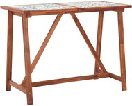 Garden bar table 140 x 70 x 105 cm massive acacia tiles - Garden Table