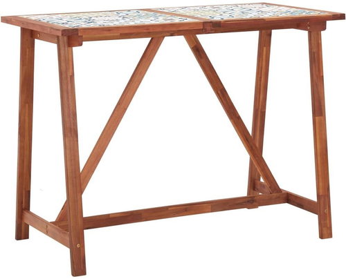Garden bar table 140 x 70 x 105 cm massive acacia tiles - Garden Table - Main image