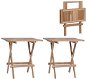 Folding Bistro Tables 2 pcs 60 x 60 x 65cm Solid Teak - Garden Table