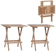 Skladacie bistro stolíky 2 ks 60 × 60 × 65 cm masívny teak - Záhradný stôl