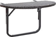 Stolík na balkón hnedý 60 × 60 × 50 cm polyratan - Záhradný stôl