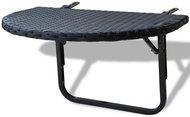 Balcony table 60 x 60 x 32 cm black polyrattan - Garden Table
