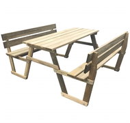 Picnic Table and Bench 150x184x80cm Impregnated Pine Wood - Garden Table