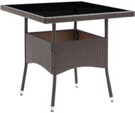 Garden Dining Table Brown Polyrattan - Garden Table