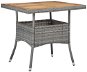 Garden Dining Table with Grey Polyrattan and Solid Acacia Wood - Garden Table