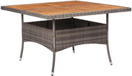 Garden Dining Table with Grey Polyrattan and Solid Acacia Wood - Garden Table