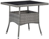 Garden Dining Table with Grey Polyrattan and Glass - Garden Table