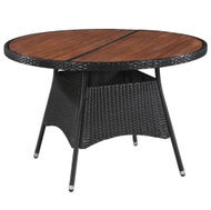 Garden Table 115 x 74cm Polyrattan and Solid Acacia Wood - Garden Table