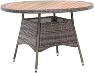 Garden Table Grey 115 x 74cm Polyrattan and Acacia Wood - Garden Table