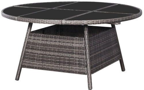 Garden Table Grey 150 x 74cm Polyratan - Garden Table - Main image