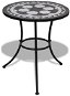 Záhradný stôl Bistro stolík čierny a biely 60 cm mozaika - Zahradní stůl