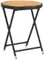 Čajový stolík čierny 60 cm polyratan a masívna akácia - Záhradný stôl