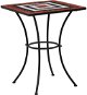 Záhradný stôl Mozaikový bistro stolík terakotovo-biely 60 cm keramika - Zahradní stůl