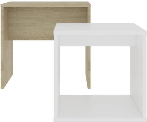 Set konferenčních stolků bílý sonoma dub 48x30x45cm dřevotříska - Konferenční stolek - Main image