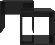Set konferenčních stolků černý vysoký lesk 48x30x45 dřevotříska - Konferenční stolek