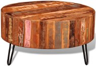 Konferenční stolek masivní recyklované dřevo kulatý - Konferenční stolek