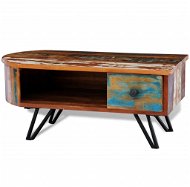 Konferenční stolek s železnými nohami masivní recyklované dřevo - Konferenční stolek