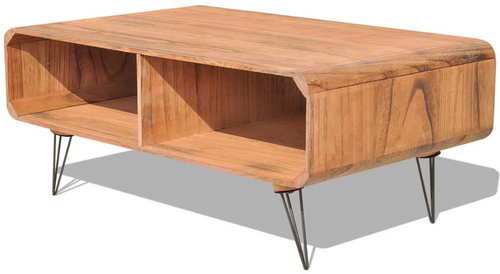 Konferenční stolek 90x55,5x38,5 cm masivní pavlovnie hnědý - Konferenční stolek - Main image