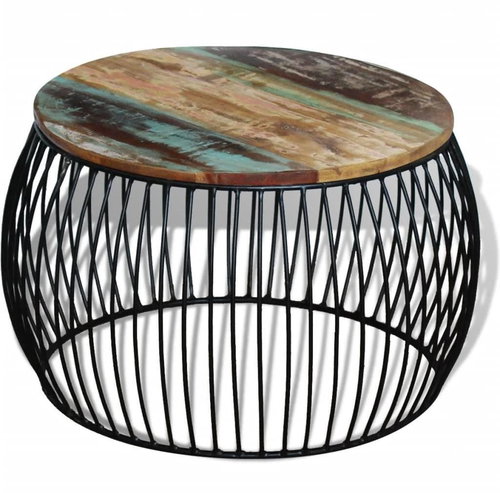 Konferenční stolek kulatý masivní recyklované dřevo 68x43 cm - Konferenční stolek - Main image