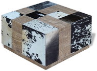 Konferenční stolek pravá kravská kůže 60x60x36 cm - Konferenční stolek