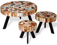 Tři konferenční stolky masivní recyklované dřevo - Konferenční stolek