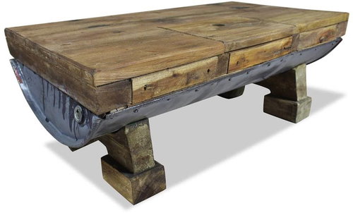 Konferenční stolek, masivní recyklované dřevo, 90x50x35 cm - Konferenční stolek - Main image