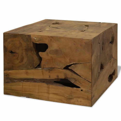 Konferenční stolek, pravý teak, 50x50x35 cm, hnědý - Konferenční stolek - Main image