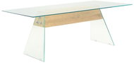 Konferenční stolek MDF a sklo 110x55x40 cm dubový odstín - Konferenční stolek