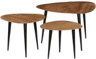 Konferenčný stolík sada 3 kusov z masívneho akáciového dreva - Konferenčný stolík
