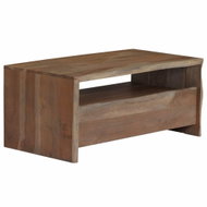 Konferenční stolek dřevo akácie přírodní hrany 90x50x40 cm šedý - Konferenční stolek